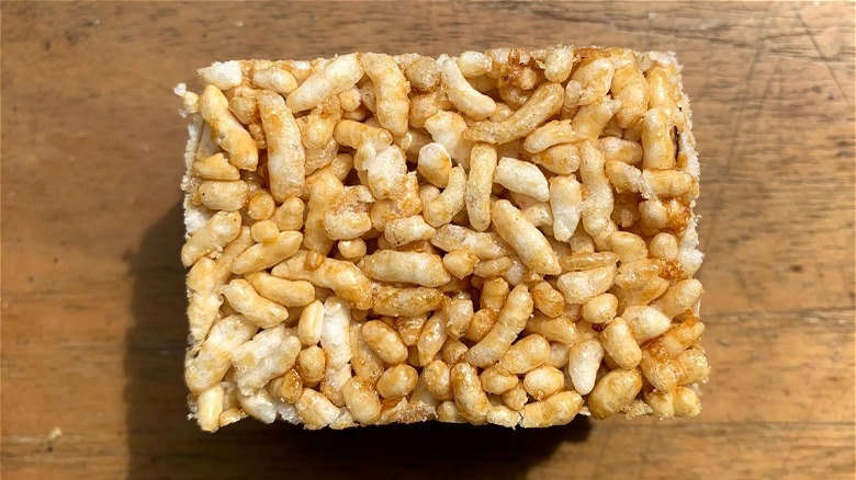 Brown butter crisped rice square