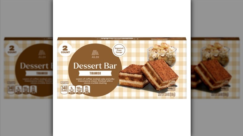 Tiramisu dessert bars on white background
