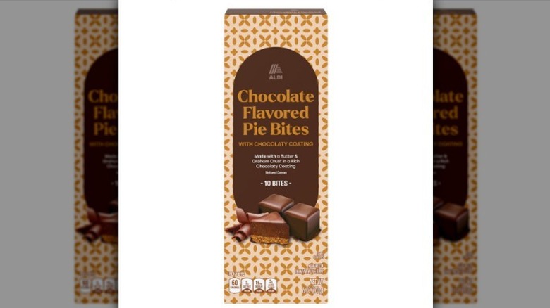Chocolate pie bites on white background
