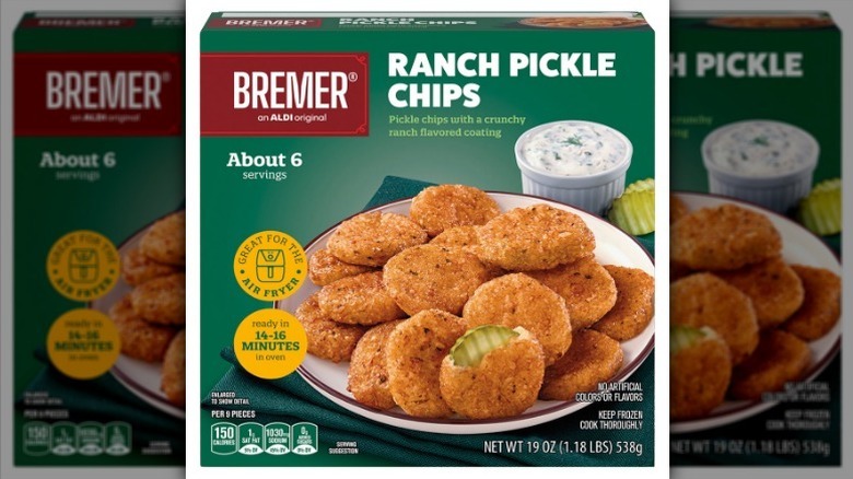 Ranch pickle chips on white background