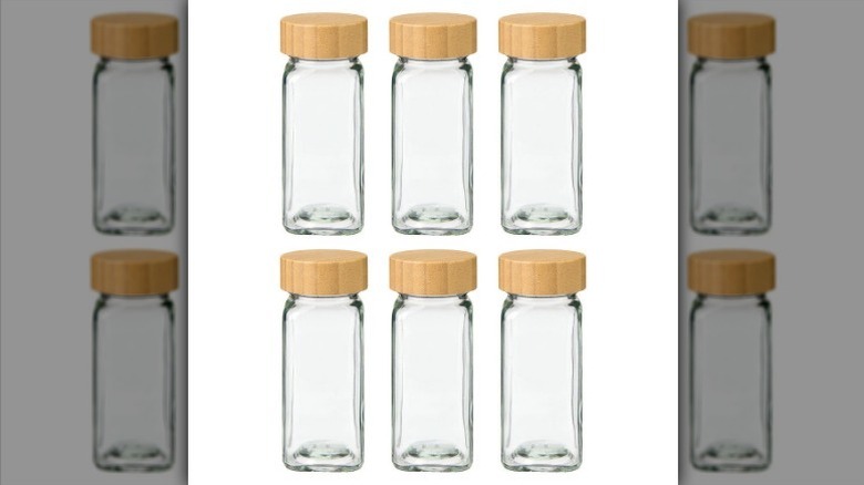 Mini spice jar set on white background