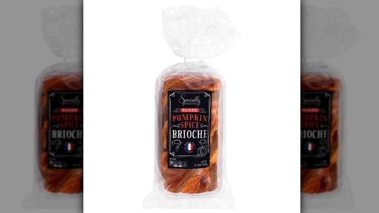 Pumpkin spice brioche on white background