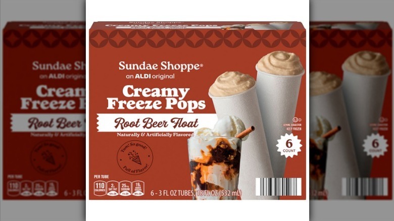 Root beer float pops on white background