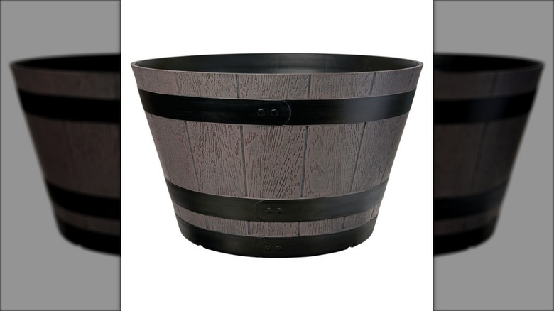 Belavi whiskey barrel planter