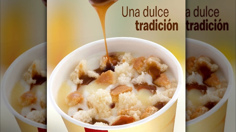 Caramel dripping into McFlurry