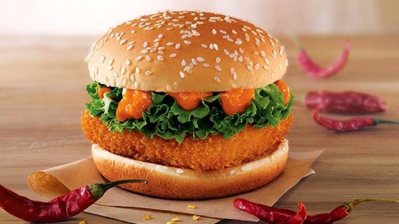 McSpicy Paneer on wooden table