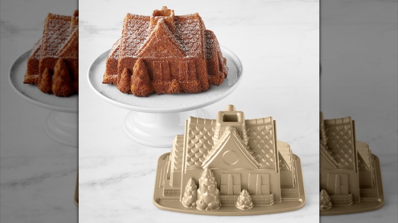 Nordic Ware Nonstick Cast Aluminum Gingerbread House Bundt Pan