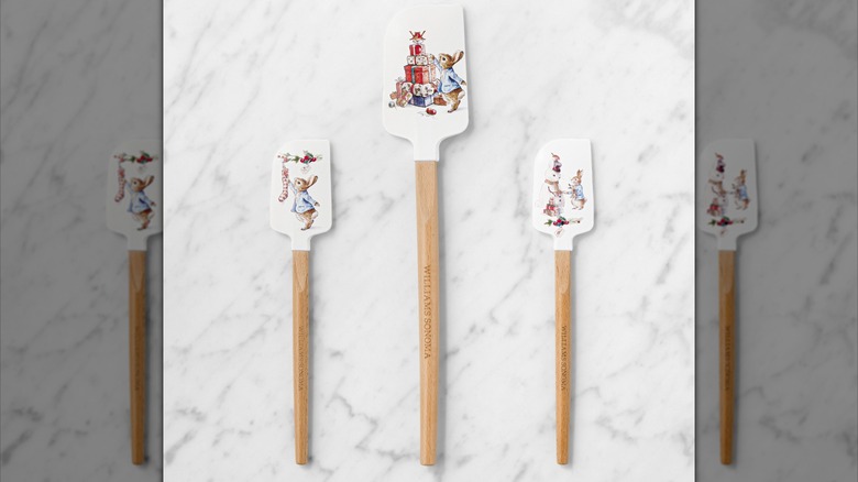Set of three Peter Rabbit Christmas spatulas