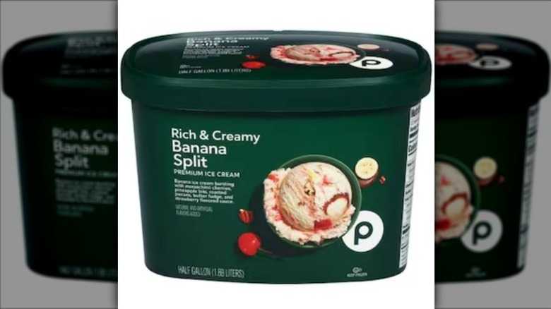 Banana Split on white background