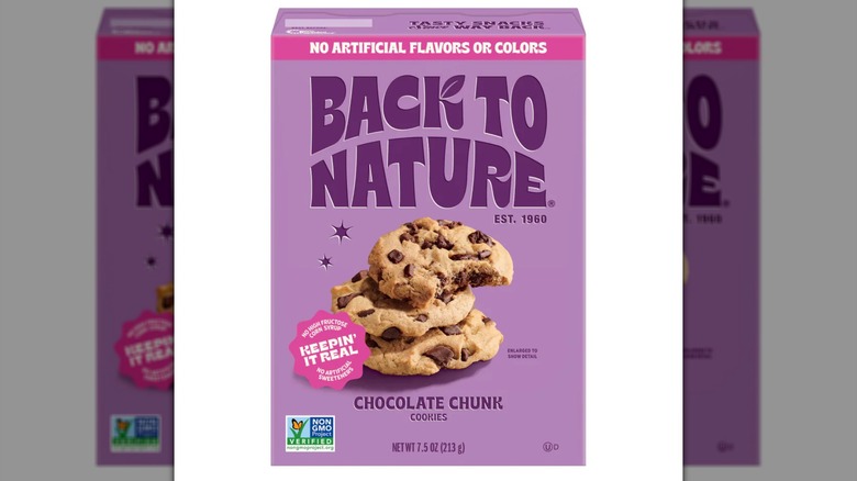A box of Back to Nature Chocolate Chunk Cookies on a white background
