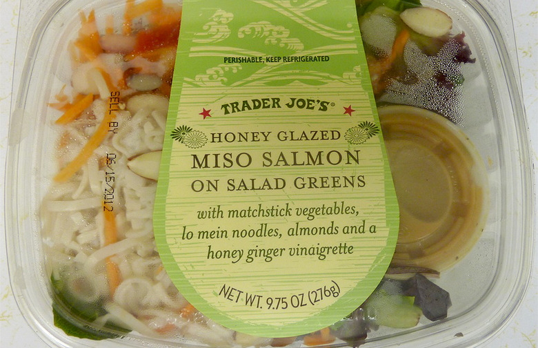 Pre-Made Salads: Trader Joe's Honey Glazed Miso Salmon on Salad Greens