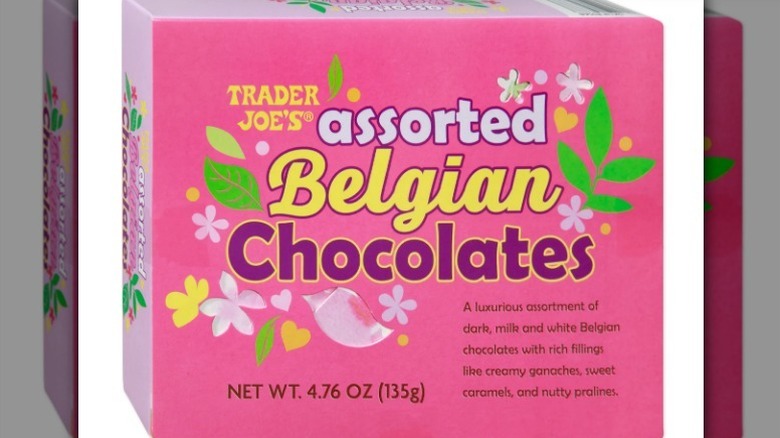 Belgian assorted chocolates on white background