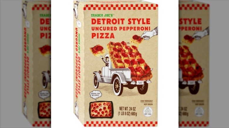 Detroit Style pizza on white background