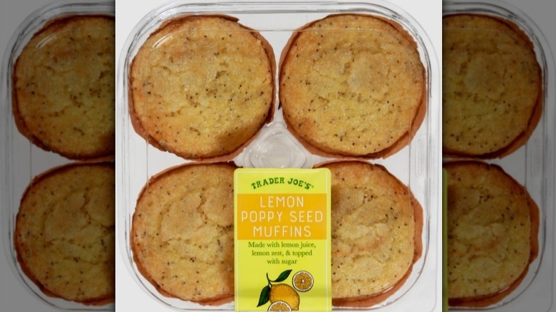 Lemon poppyseed muffins on white background