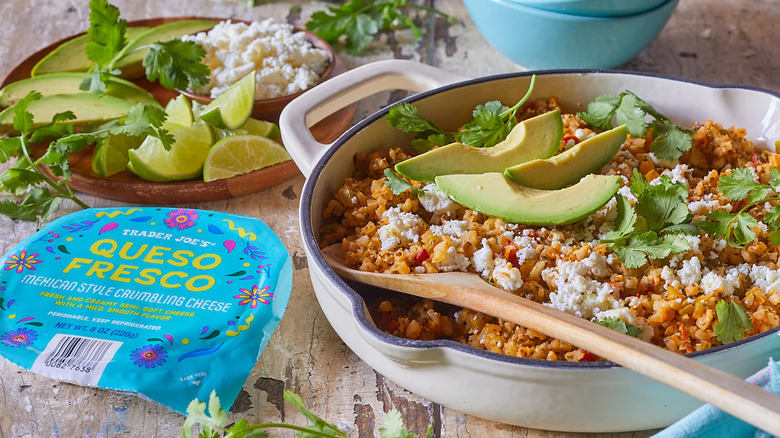 Queso fresco package with skillet meal