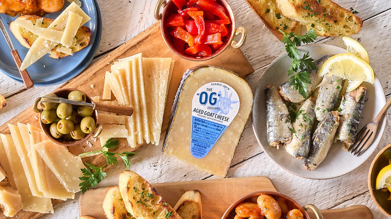 The OG goat cheese on cheese and snack platter