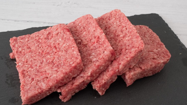 Lorne sausage on black slab