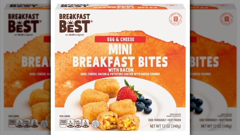 Breakfast Best mini breakfast bites on white background