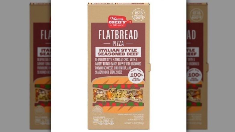 Italian flatbread pizza on white background