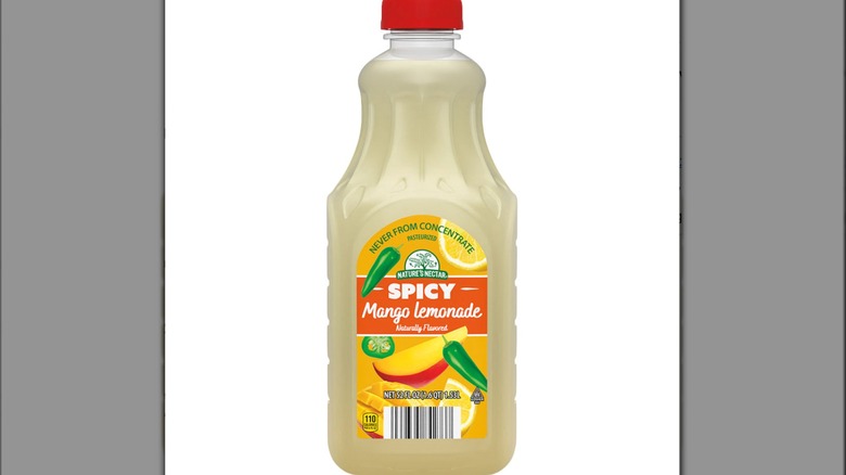 Nature's Nectar spicy mango lemonade on white background
