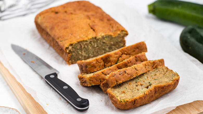 sliced zucchini bread