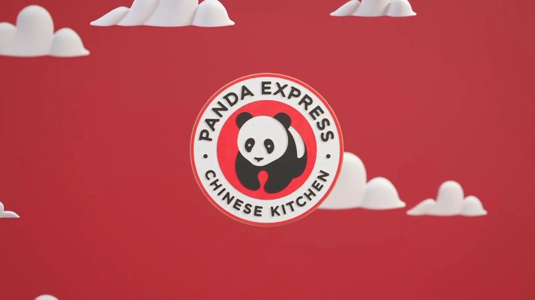 Panda Express logo on red background with white clouds