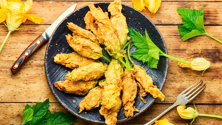 Fried squash blossoms