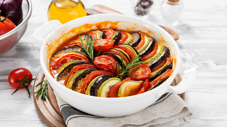 Ratatouille in baking dish