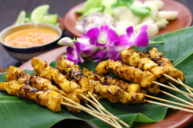 Thai Marinated Grilled Chicken Skewers