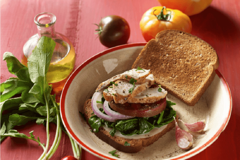 Braised Radish Greens With Grilled Chicken Strips