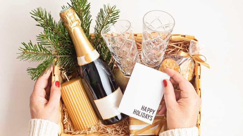 holiday food and wine basket