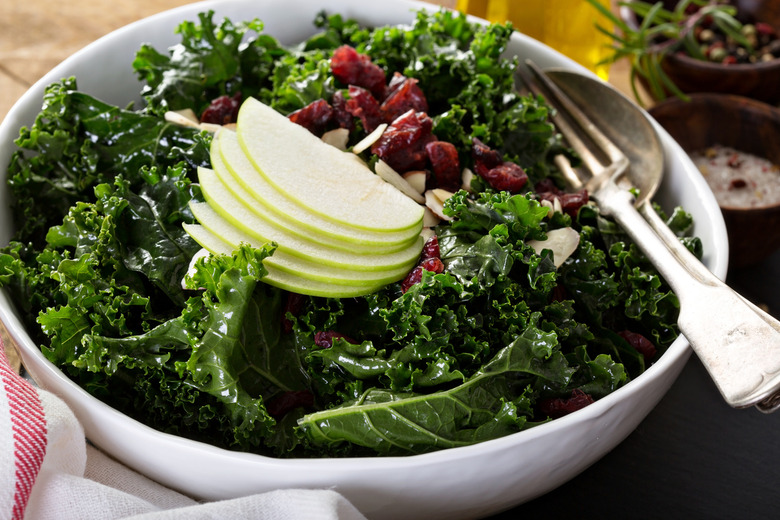 Kale, Apple, Pancetta, and Walnut Salad with Creamy Walnut Dressing