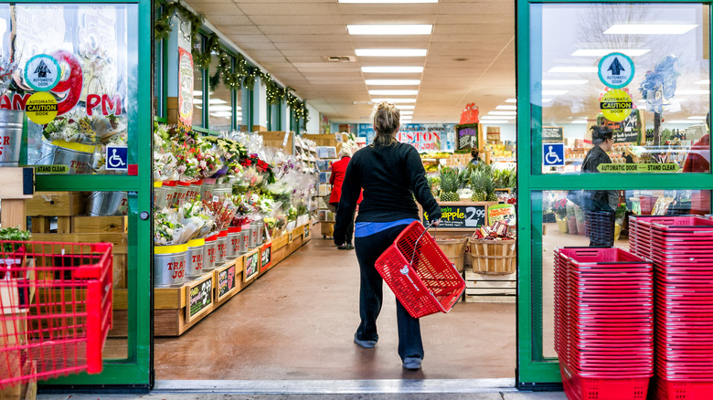 Customer entering a Trader Joe's