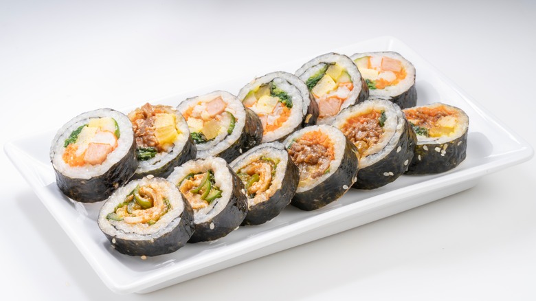 kimbap on plate