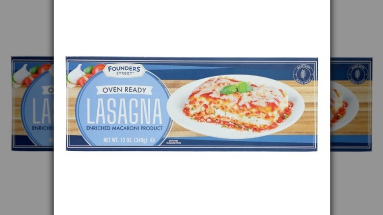 Lasagna box on white background