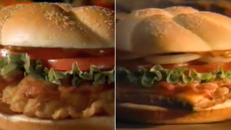 Mesquite Bacon Chicken Sandwich and Cheeseburger