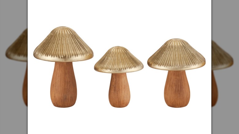 Three Kirkton House Mushrooms on a white background