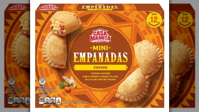 Mini empanadas on white background