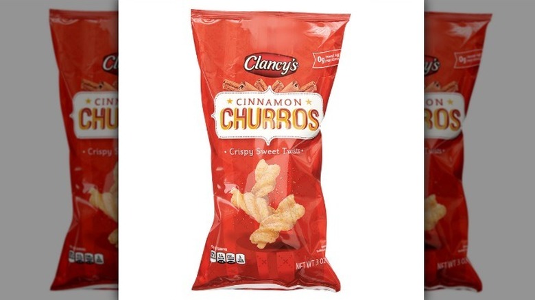 Cinnamon churro twists on white background