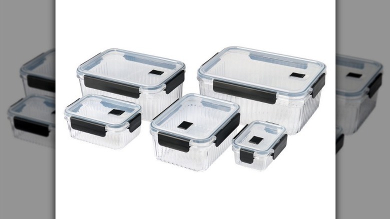 Food storage set on white background