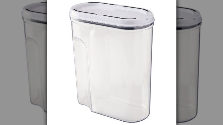 Cereal container on white background