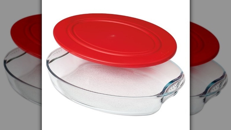 Glass bake and store on white background