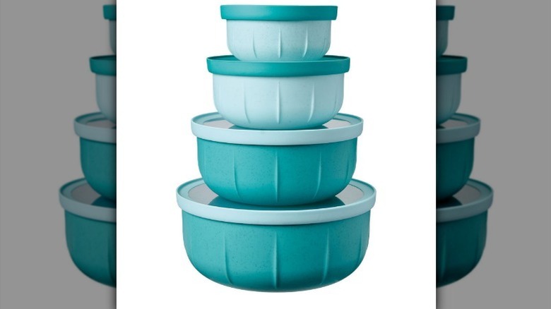 Storage bowl set on white background