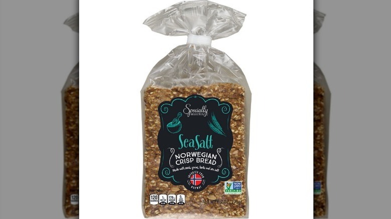 Norwegian crisp bread on white background