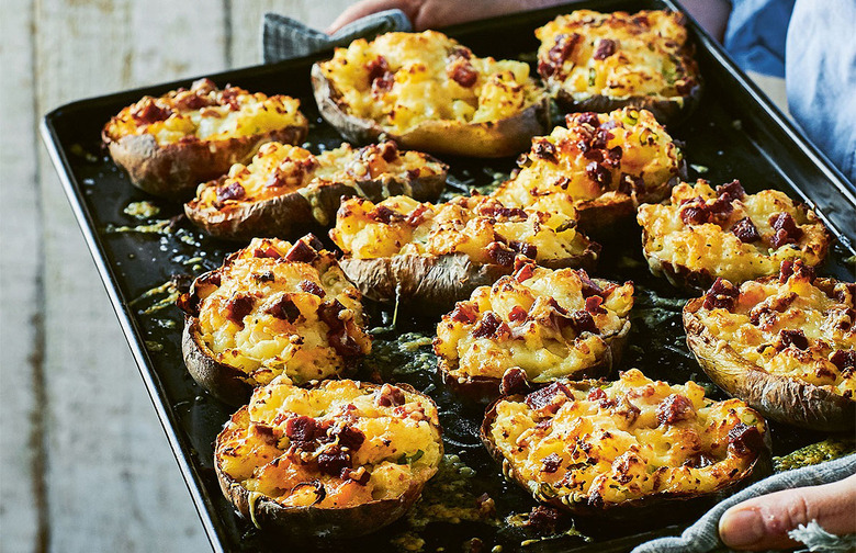Cheesy Loaded Potato Skins With Chorizo