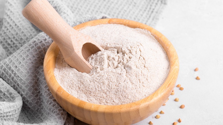 buckwheat flour in bowl