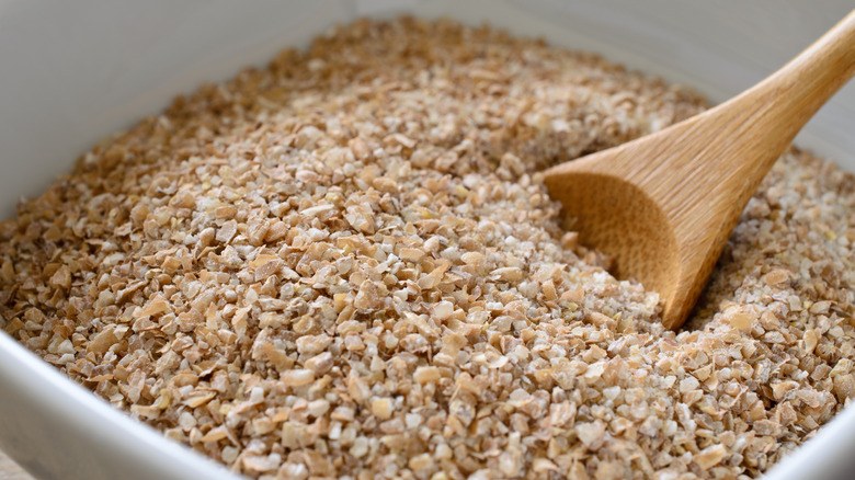 graham flour in white bowl
