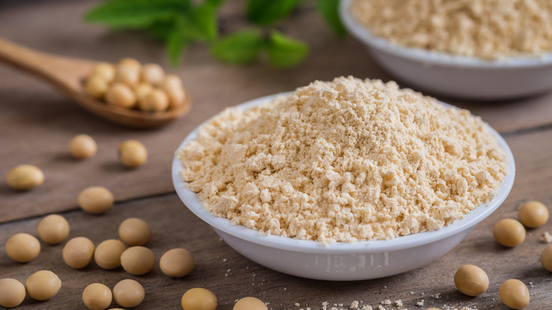 soy beans and soy flour