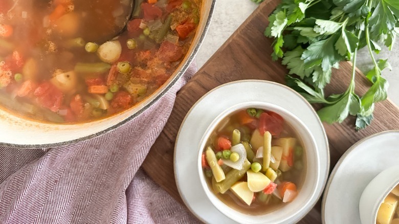Bowl of vegetable soup
