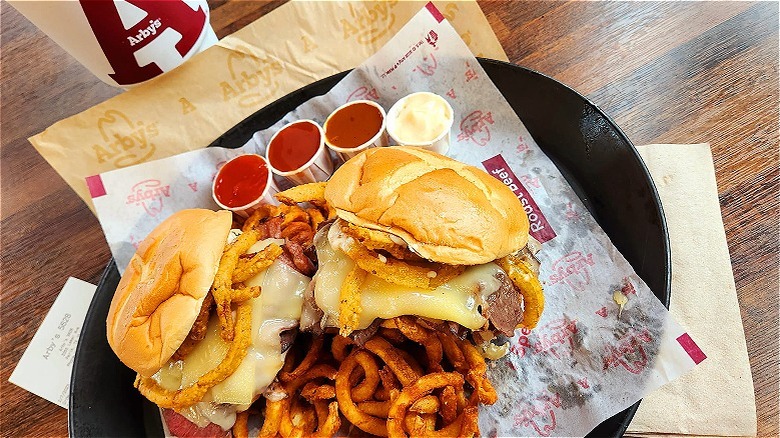 Sandwich from Arby's on plate